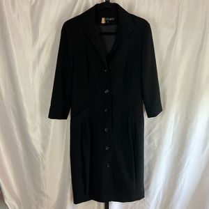 Lafayette 148 New York Black Blazer Trench Coat, size 8